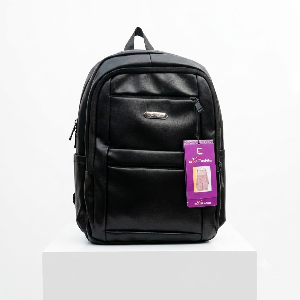 business & casual pu leather laptop backpack